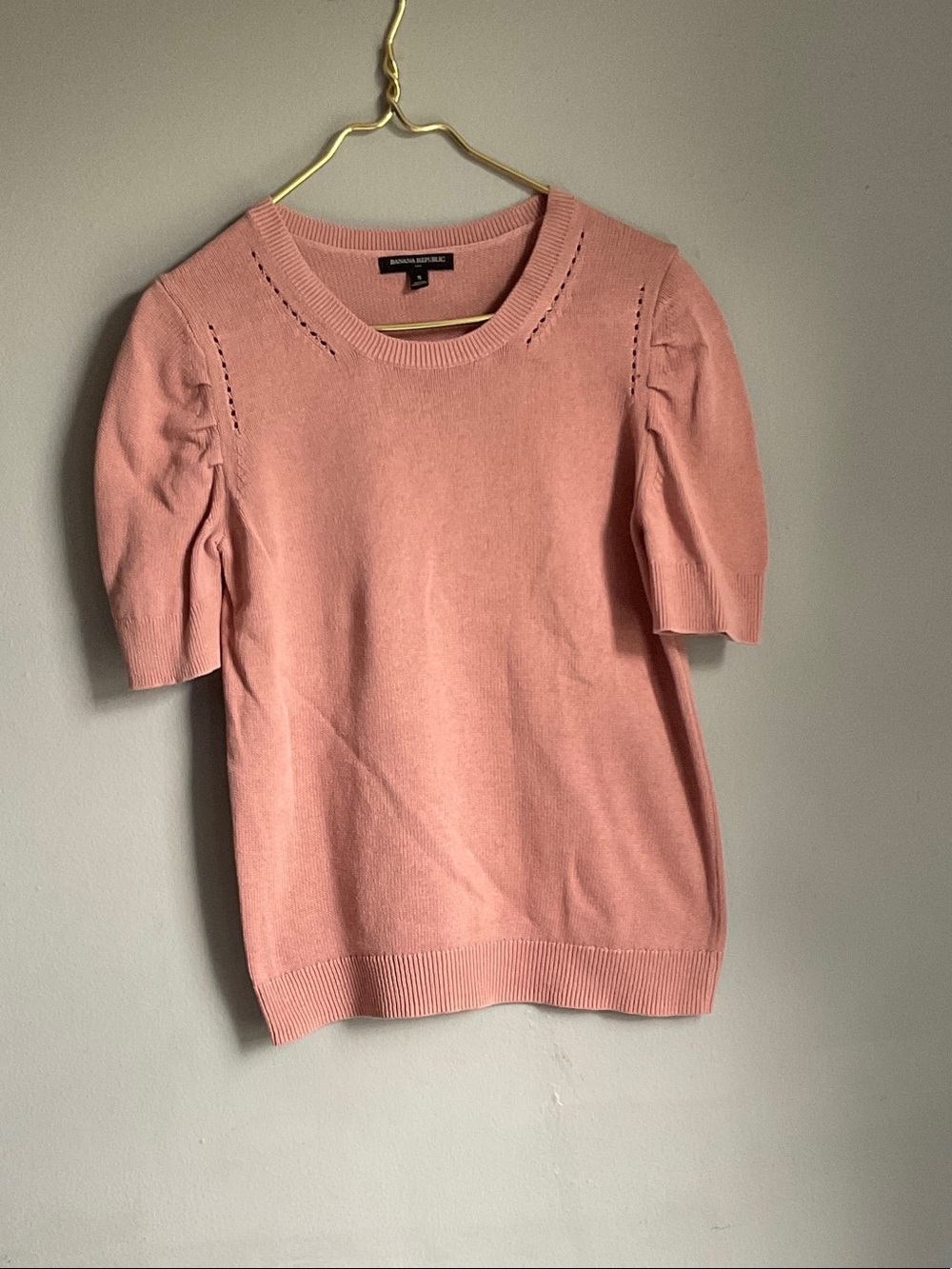Banana Republic Dusty Pink Short Sleeve Knit Pullover